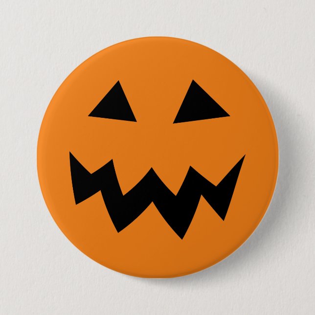 Head knäppas snida för stor Halloween pumpa Knapp (Framsida)