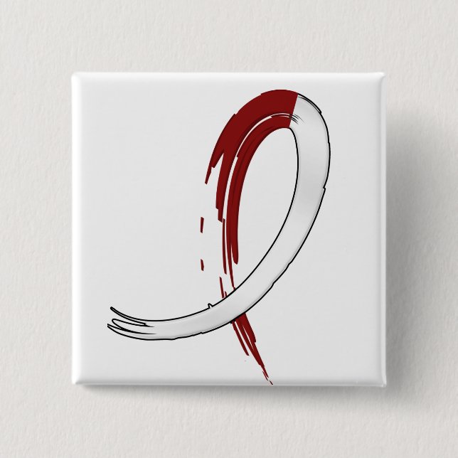 Head nackecancer Burgungy och vitband A4 Knapp (Framsida)