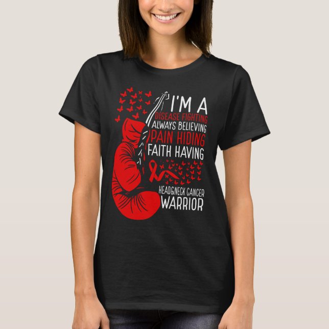 Head&Neck Cancer Warrior Awareness Ribbon Disease T Shirt (Framsida)