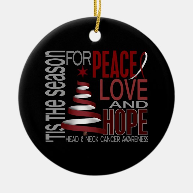 Head och för nackecancerjul 1 prydnadar julgransprydnad keramik (Framsidan)