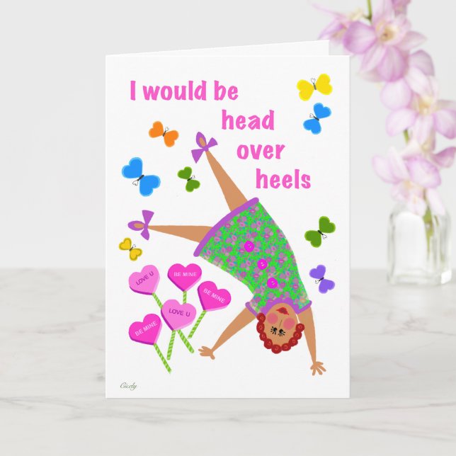 Head Over Heals Redhead Girl Kort (Orkide)