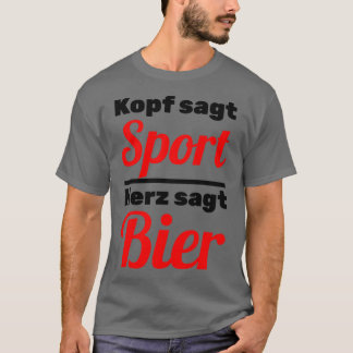 Head says sport heart says beer t shirt