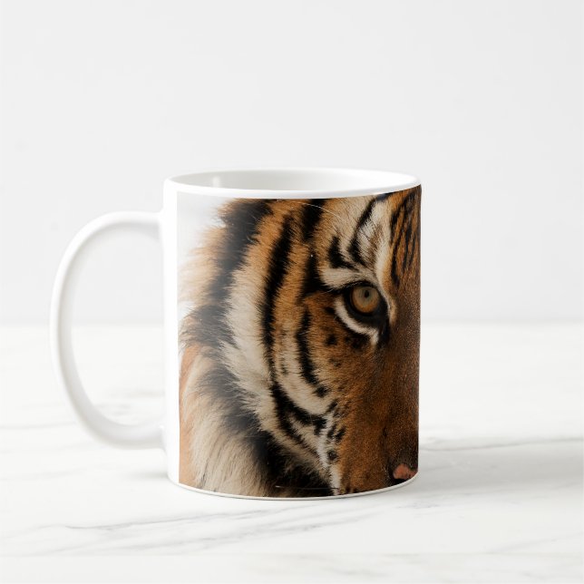 Head Shot of Siberian Tiger Kaffemugg (Vänster)