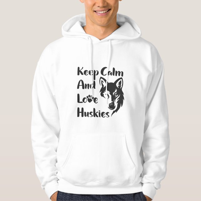 Head Siberian husky Vintage Hoodie (Framsida)