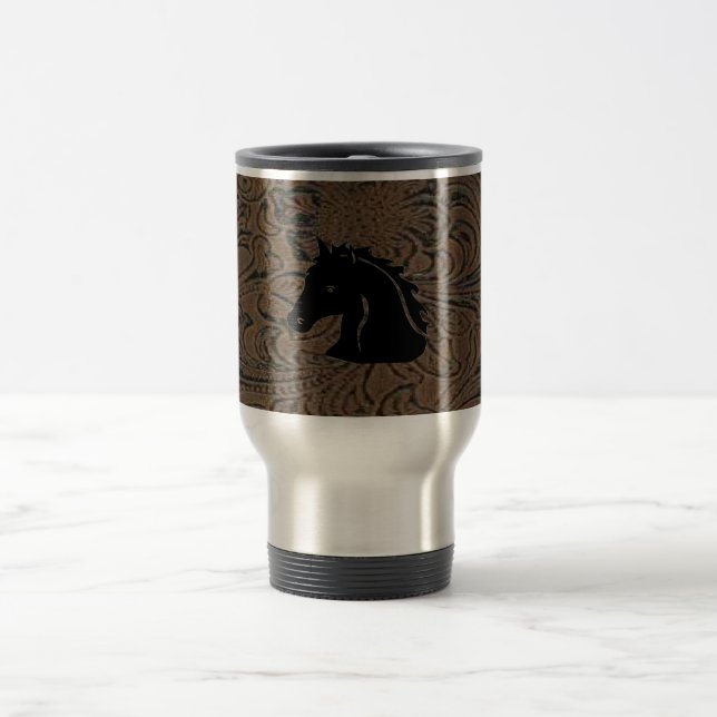 Head SSteel travel mug för läderverktygdesign Resemugg (Center)