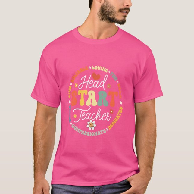 Head Start-lärare Hemskola Team Headstart Tillbaka T Shirt (Framsida)
