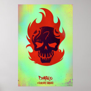 Head symbol för självmordSquad Diablo Poster