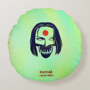 Head symbol för självmordSquad   Katana Rund Kudde