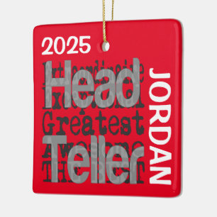 Head Teller Extraordinaire ANPASSNINGSBAR Julgransprydnad Keramik