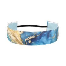 Headband Swirls of Blue, White or Gold 