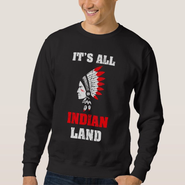 Headdress Native Pride India Land Proud Native Am Lång Ärmad Tröja (Framsida)
