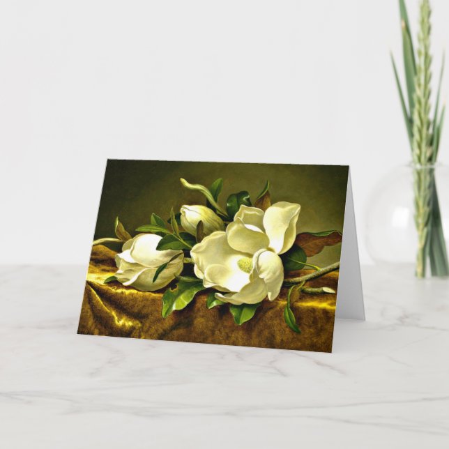 Heade - Magnolias på Guld Velvet Trasa Kort (Framsida)