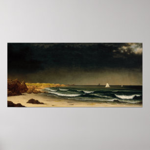 Heade - nära Storm, Beach Near Newport Poster