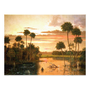 Heade - Underbara Florida Sunset, bra konsmålning Fototryck