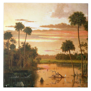 Heade - Underbara Florida Sunset, bra konsmålning Kakelplatta