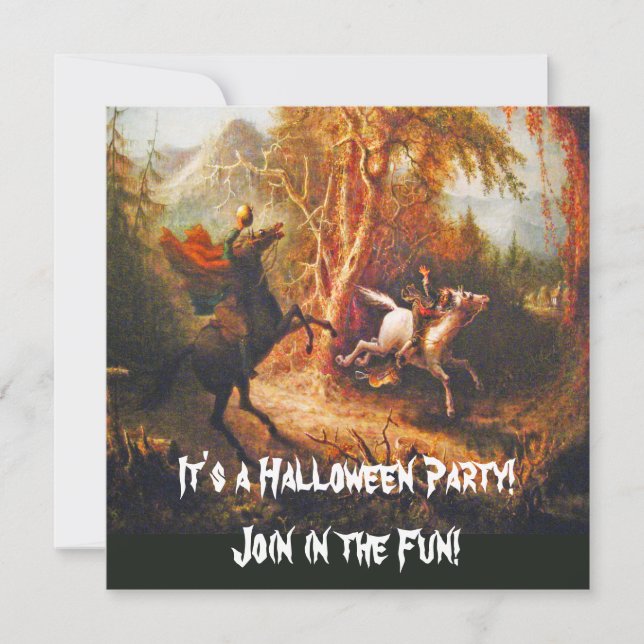 Headless Horseman Aktiv Ichabod Crane Inbjudningar (Framsida)