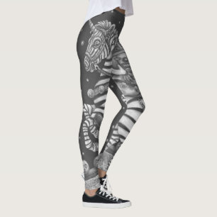 HEADLESS HORSEMAN CLOWN, HALLOWEEN ZEBRA LEGGINGS