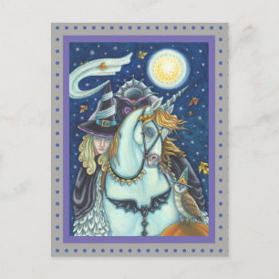 HEADLESS HORSEMAN GOTHIC WITCH, UNICORN & UGGLA VYKORT