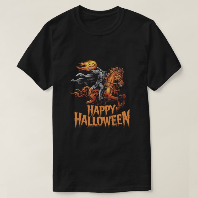 Headless Horseman: Happy halloween T Shirt (Design framsida)