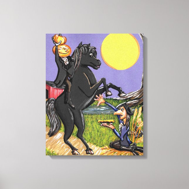 Headless Horseman Ichabod Crane Exchange Halloween Canvastryck (Framsida)