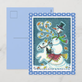 HEADLESS HORSEMAN SNÖGUBBE, JULAFTON HALLOWEEN HUM HELG VYKORT
