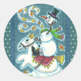 HEADLESS HORSEMAN SNÖGUBBE, JULAFTON HALLOWEEN HUM RUNT KLISTERMÄRKE
