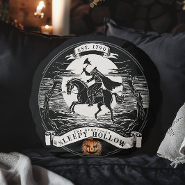 Headless Horseman Sömnig Hollow Halloween Rund Kudde