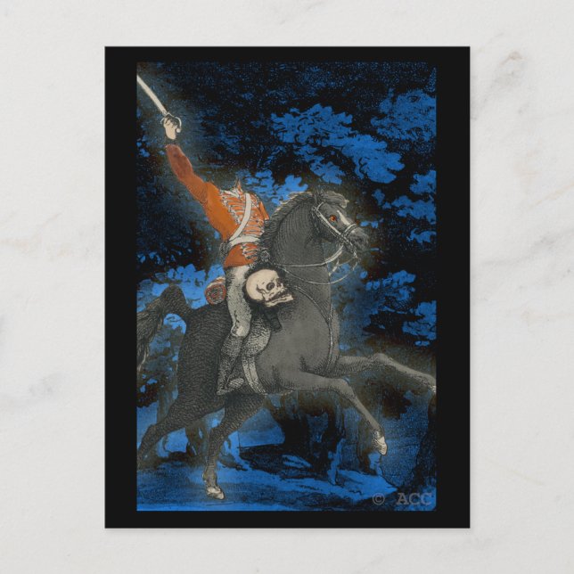 Headless Horseman with Skull Vykort (Framsida)