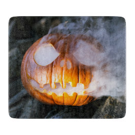 Headless Horsemans Jack-o-Lantern Head a Flame