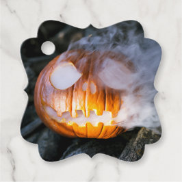 Headless Horsemans Jack-o-Lantern Head a Flame Gåvor Etiketter