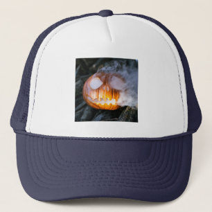 Headless Horsemans Jack-o-Lantern Head a Flame Keps