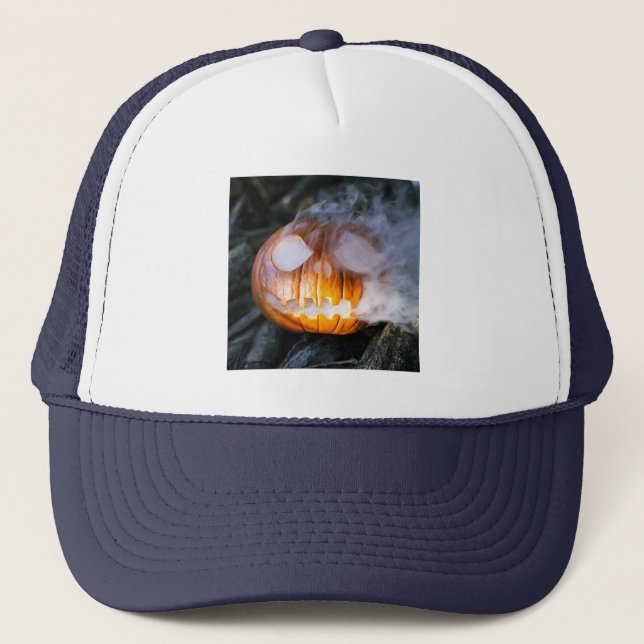 Headless Horsemans Jack-o-Lantern Head a Flame Keps (Framsida)