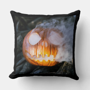 Headless Horsemans Jack-o-Lantern Head a Flame Kudde