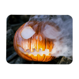 Headless Horsemans Jack-o-Lantern Head a Flame Magnet