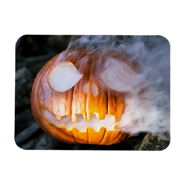 Headless Horsemans Jack-o-Lantern Head a Flame Magnet (Horisontell)
