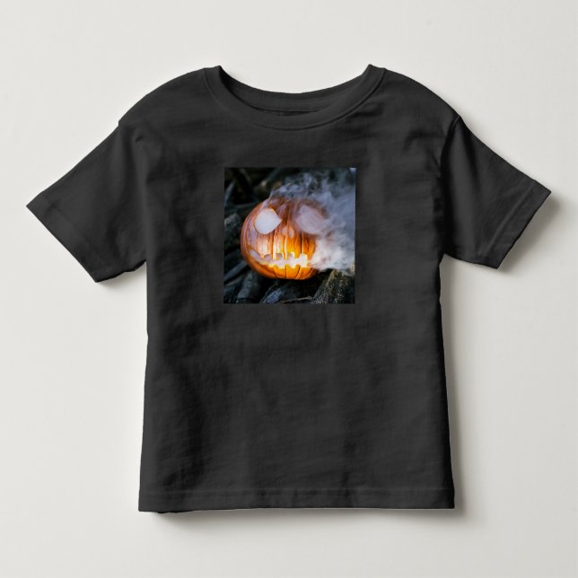 Headless Horsemans Jack-o-Lantern Head a Flame T Shirt (Framsida)