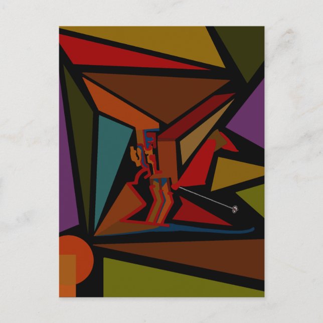 Headless Skier-vykort Vykort (Framsida)