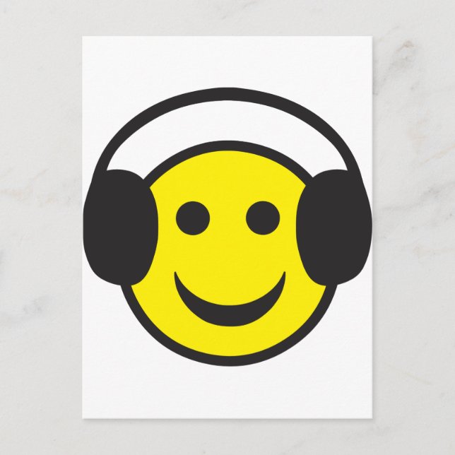 Headphone Ansikte Rave Vykort (Framsida)