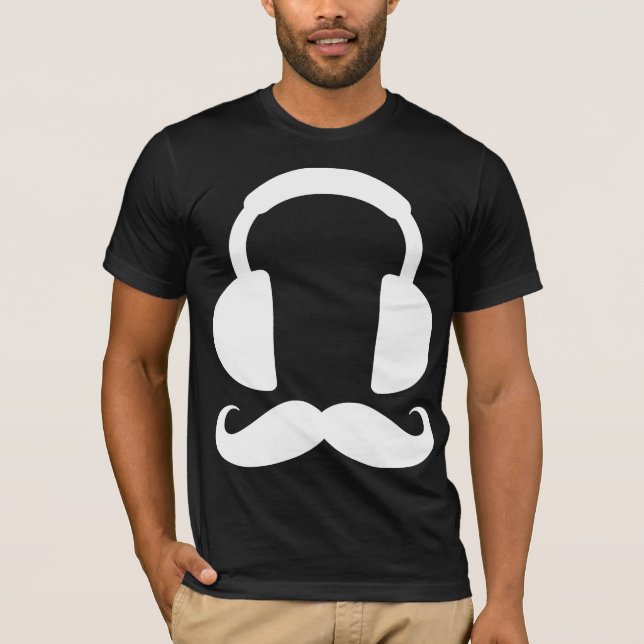 Headphonemustasch T-shirt (Framsida)