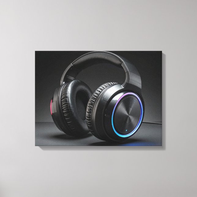 headphones canvastryck (Framsida)