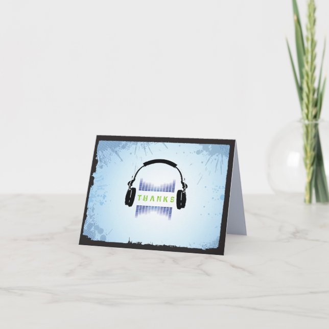 HEADPHONES Pub Bat mitzvah tackkort (Framsida)