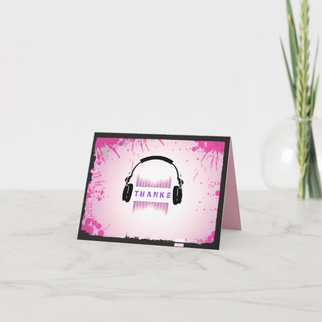 HEADPHONES Pub Bat mitzvah tackkort (Framsida)
