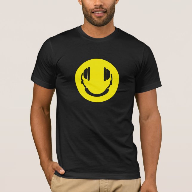 Headphones Smile T Shirt (Framsida)