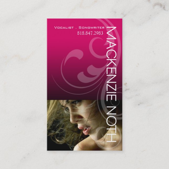 Headshot för vokalistlåtskrivaresångare visitkort (Framsida)