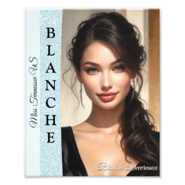 Headshot i Aqua Glitz-Skönhetstävlingens modelleri Fototryck