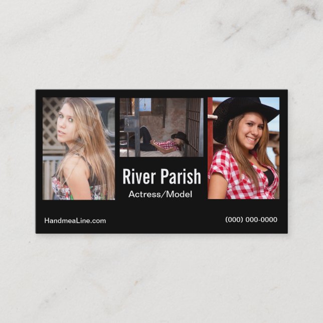 Headshotvisitkorten modellerar eller visitkort (Framsida)