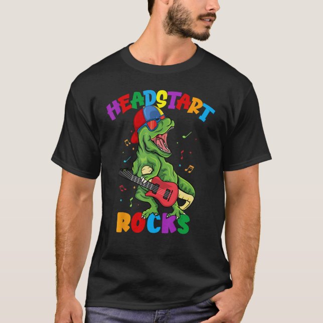 Headstart Sten T-Rex Dinosaur Kids Back to school T Shirt (Framsida)