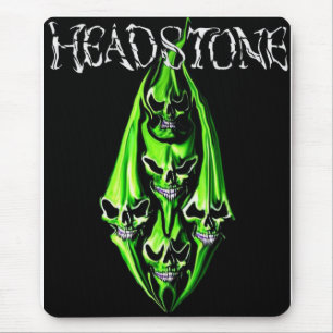 HEADSTONE 5 Grönt Skull Mousepad Musmatta