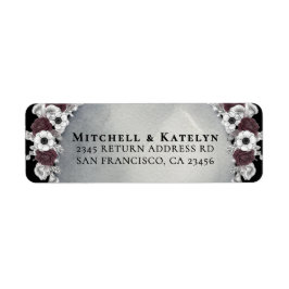 Headstone Floral Dark Gothic Wedding Address Returadress Etikett
