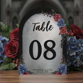 Headstone Floral Gothic Wedding Table Number Inbjudningar